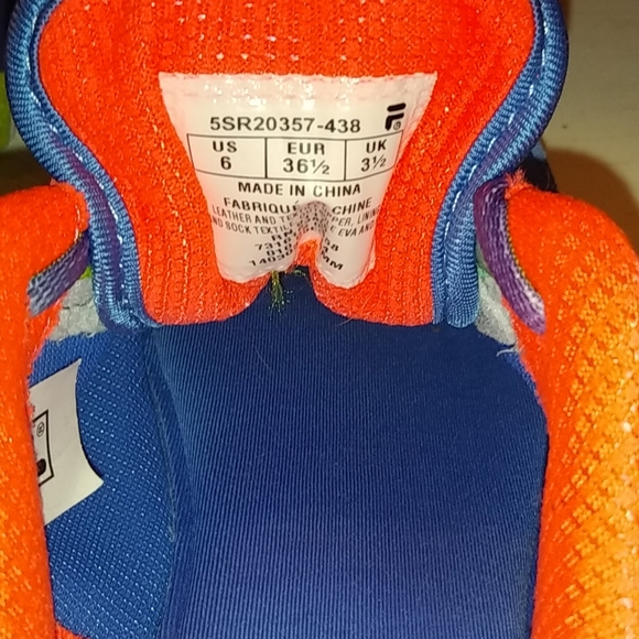 Fila NEON Rainbow Memory Foam Turbo Fuel Running Shoes EUC - Picture 7 of 8